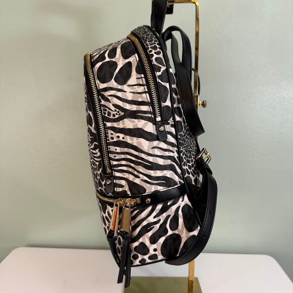 Michael Kors Backpack Handbag Womens Black White Zebra Print Signature Logo Zip main image 7